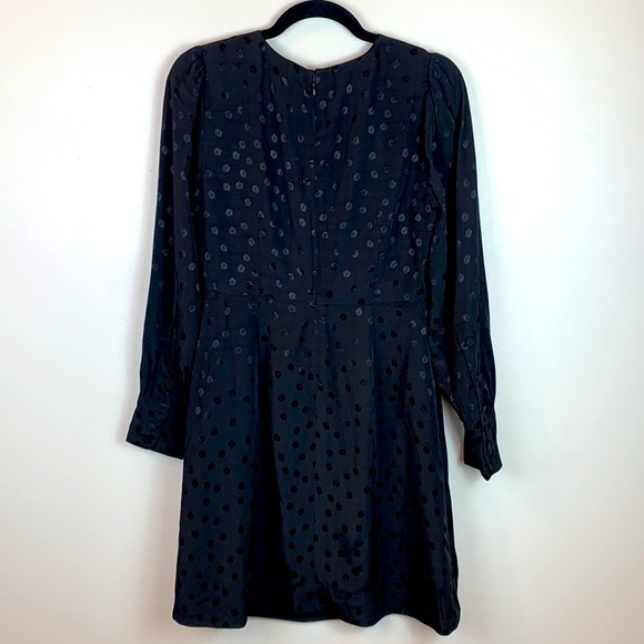 Solid Black Shift Dress in Dot Floral Jacquard NWT - Picture 8 of 9